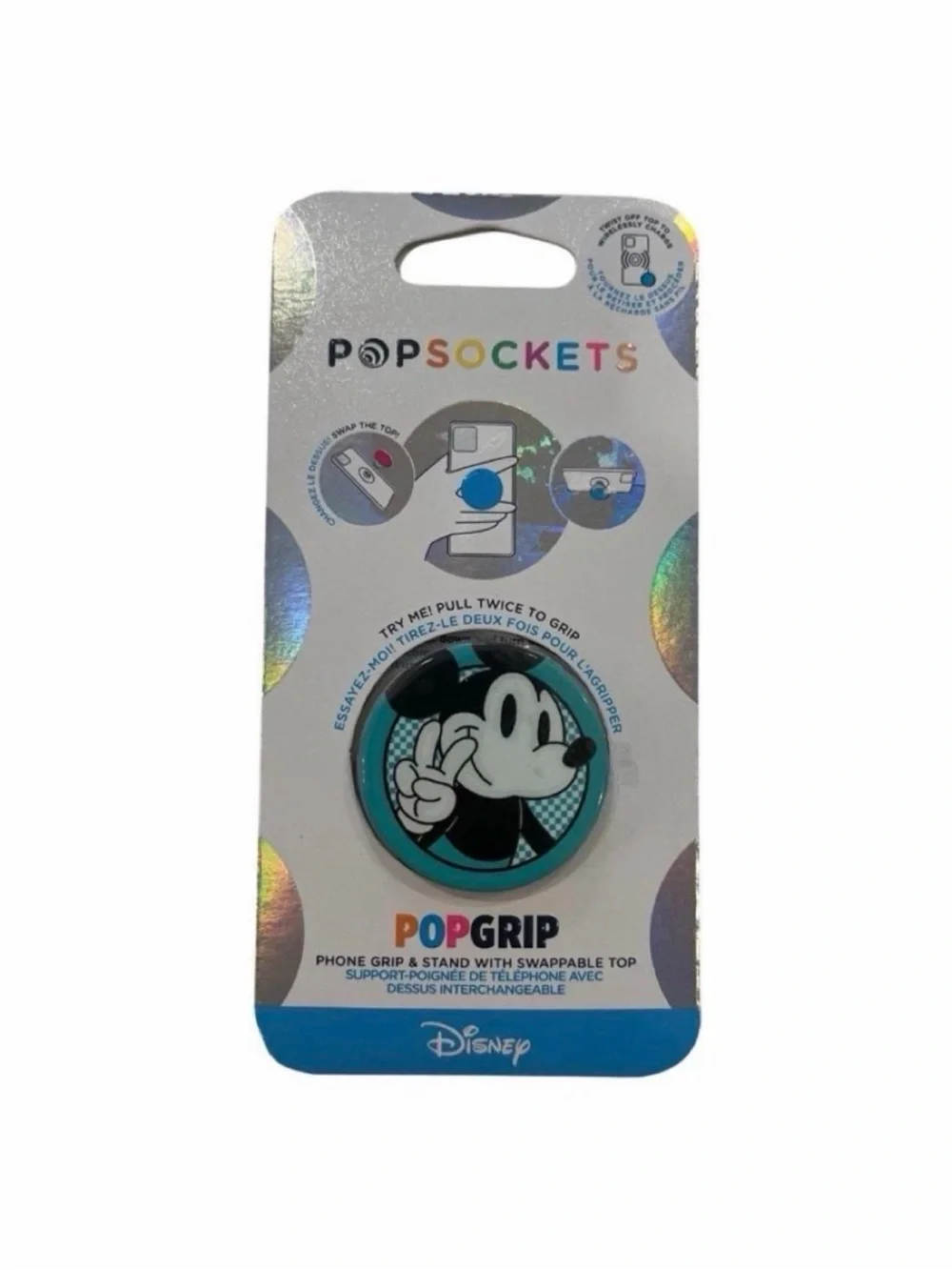 PopSockets PopGrip Mickey Mouse Phone Grip in Teal & Black